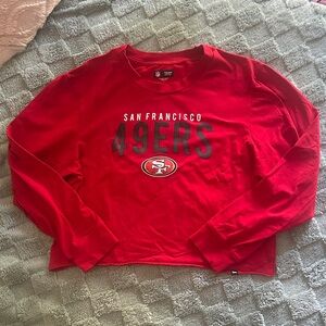 NFL 49ers Red Long‎ Sleeve Crop Top